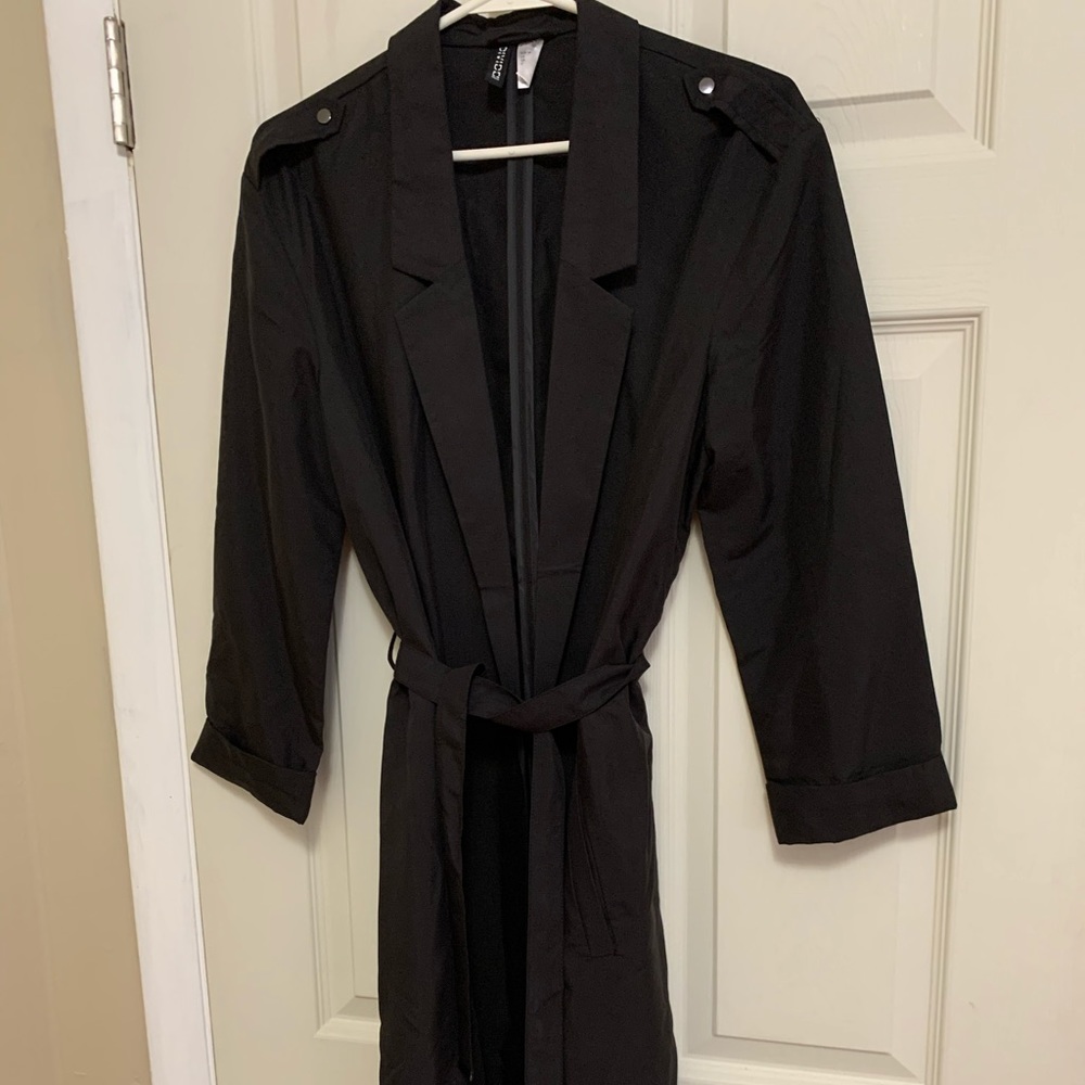 💥NEW💥H&M Modal-blend Trenchcoat size M in black
